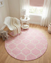 Trellis Mosaic Collection Area Rug -  Pergolatown (Light Pink) Round Light Pink  lifestyle 85