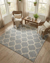 Lattice Gardens Collection Area Rug -  Bloomfield (Light Gray) Square Light Gray  lifestyle 28