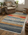 Zagros Oasis Collection Area Rug -  Lordegan Rectangle Blue  lifestyle 23