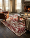 Riviera Elegance Collection Area Rug -  Menton (Burgundy) Rectangle Burgundy  lifestyle 38