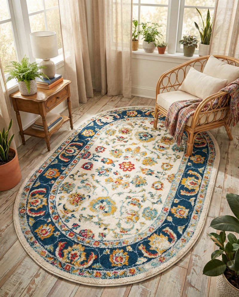 Adriana Terrace Collection Area Rug -  Positano (Multi) Oval Multi  lifestyle 35