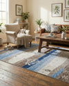 Zagros Shades Collection Area Rug -  Behbahan Rectangle Blue Gray  lifestyle 27