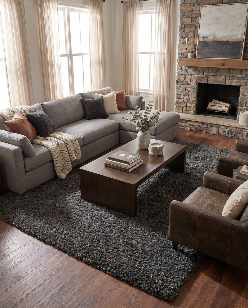 Alpine Plush Collection Area Rug -  Cortina (Peppercorn) Rectangle Peppercorn  lifestyle 11