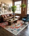 Parisian Elegance Collection Area Rug - Versailles (Rust Red) Square Rust Red  lifestyle 66