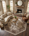 Andes Summit Collection Area Rug -  Aconcagua Octagon Cream  lifestyle 66