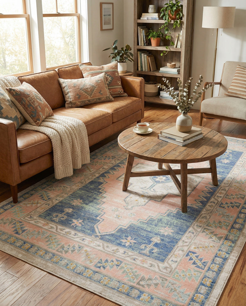 Savannah Series Collection Area Rug -  Augusta (French Blue) Rectangle French Blue  lifestyle 22