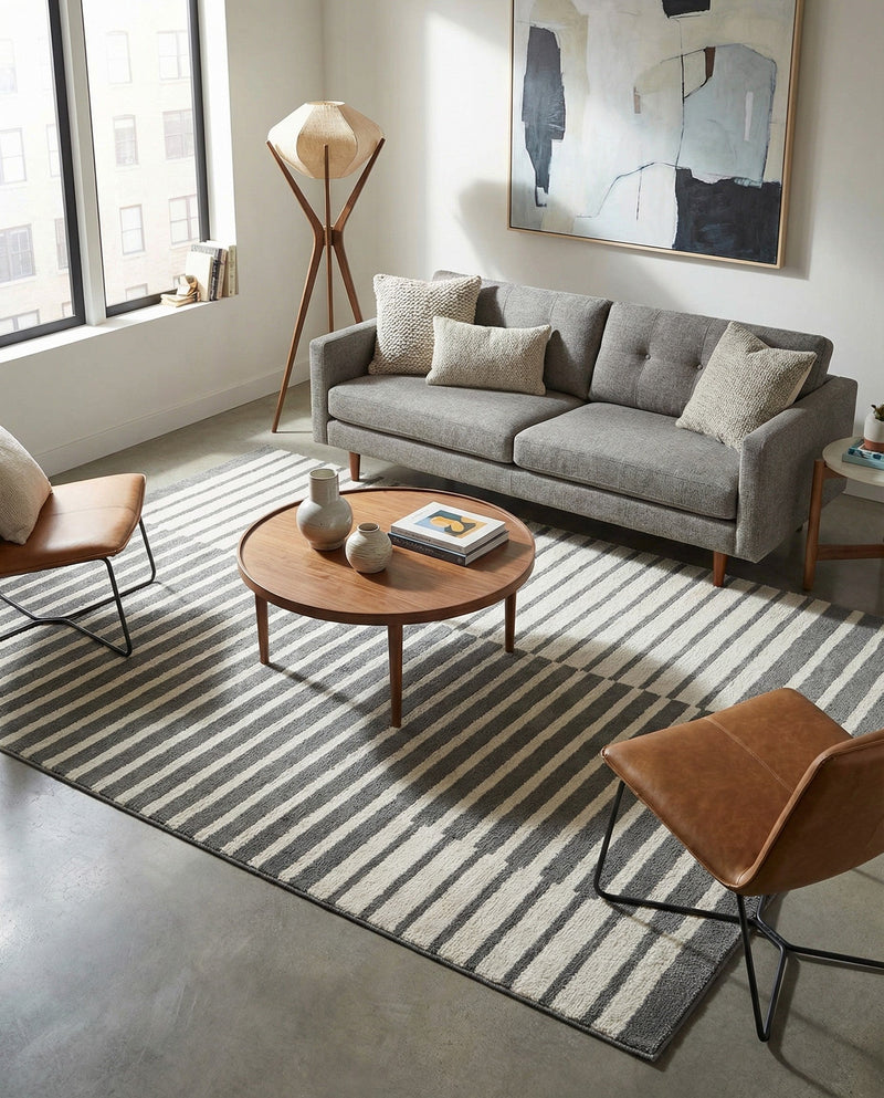 Copenhagen Edge Collection Area Rug -  Vesterbro Rectangle Gray  lifestyle 52