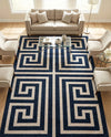 Aegean Labyrinth Collection Area Rug -  Mykonos Rectangle Navy Blue  lifestyle 43