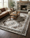 Savannah Elegance Collection Area Rug -  Tybee (Gray) Rectangle Gray  lifestyle 7