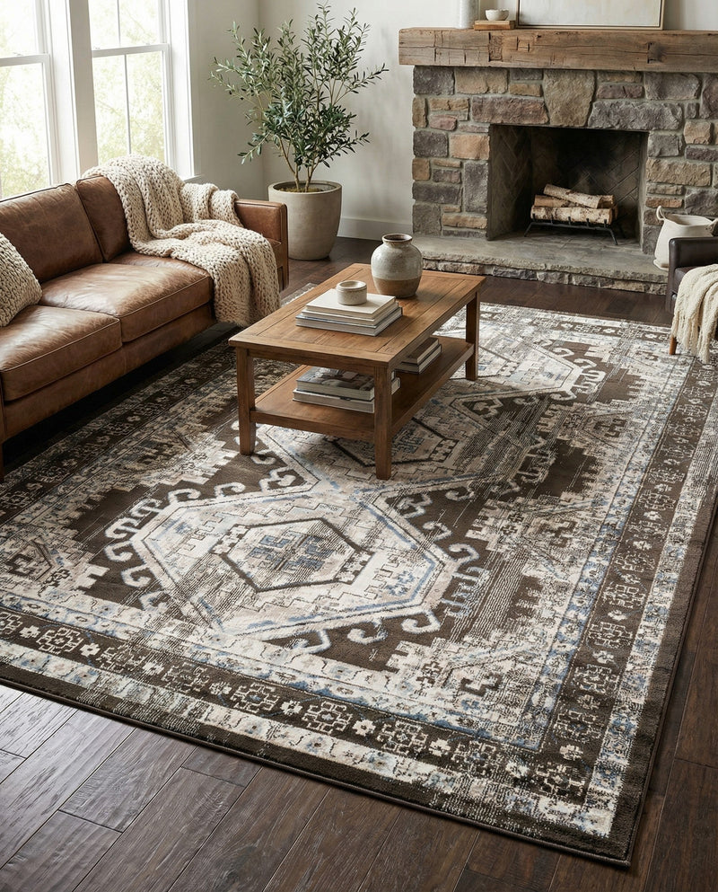Savannah Elegance Collection Area Rug -  Tybee (Gray) Rectangle Gray  lifestyle 7