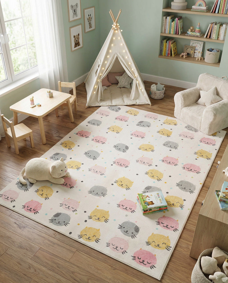 Wonder Tykes Collection Area Rug -  Dazzle Rectangle Ivory  lifestyle 10