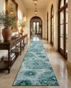 Riviera Elegance Collection Area Rug -  Monaco (Turquoise) Runner Turquoise  lifestyle 76