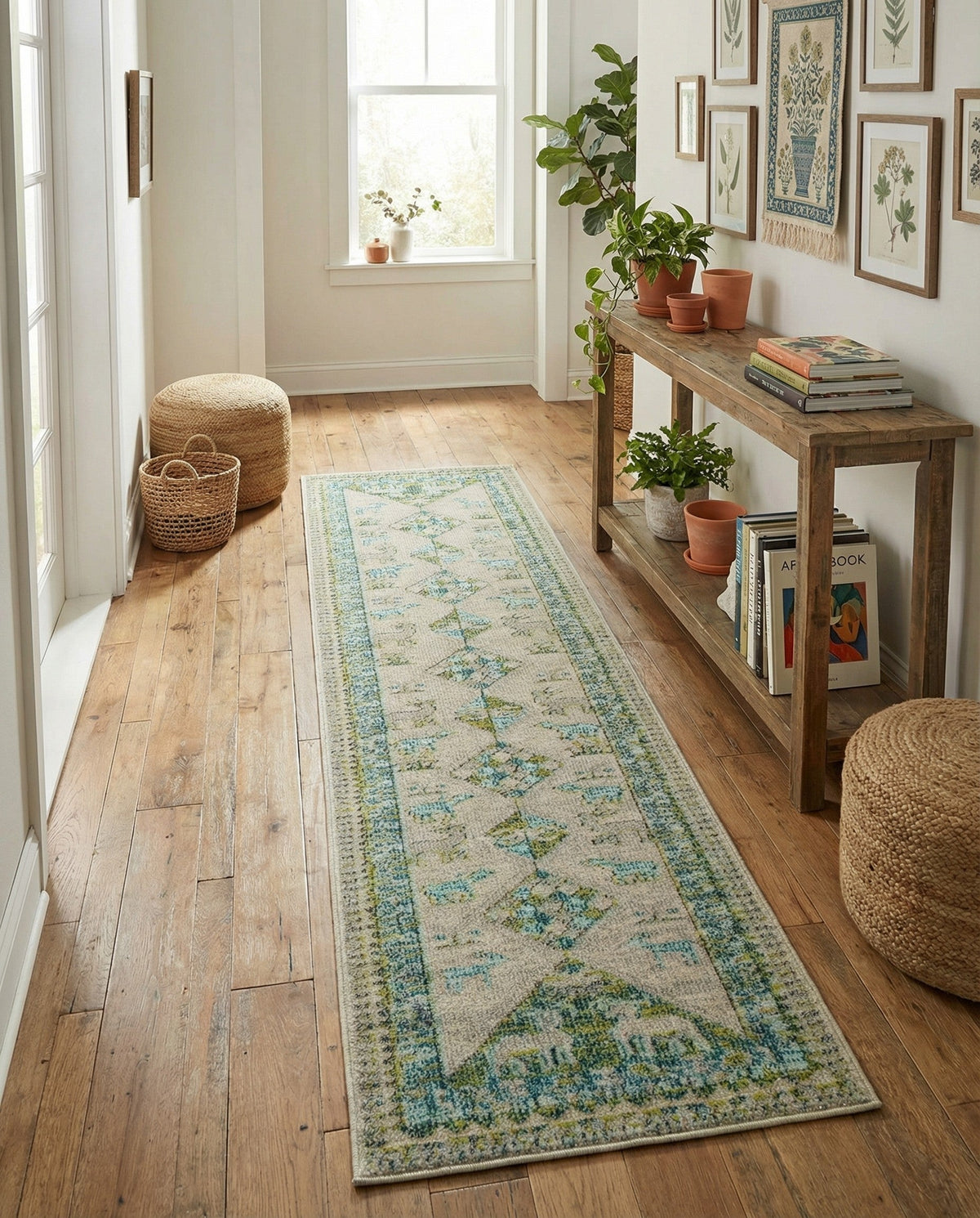 Sedona Vista Collection Area Rug -  Nolina Runner Green  lifestyle 103