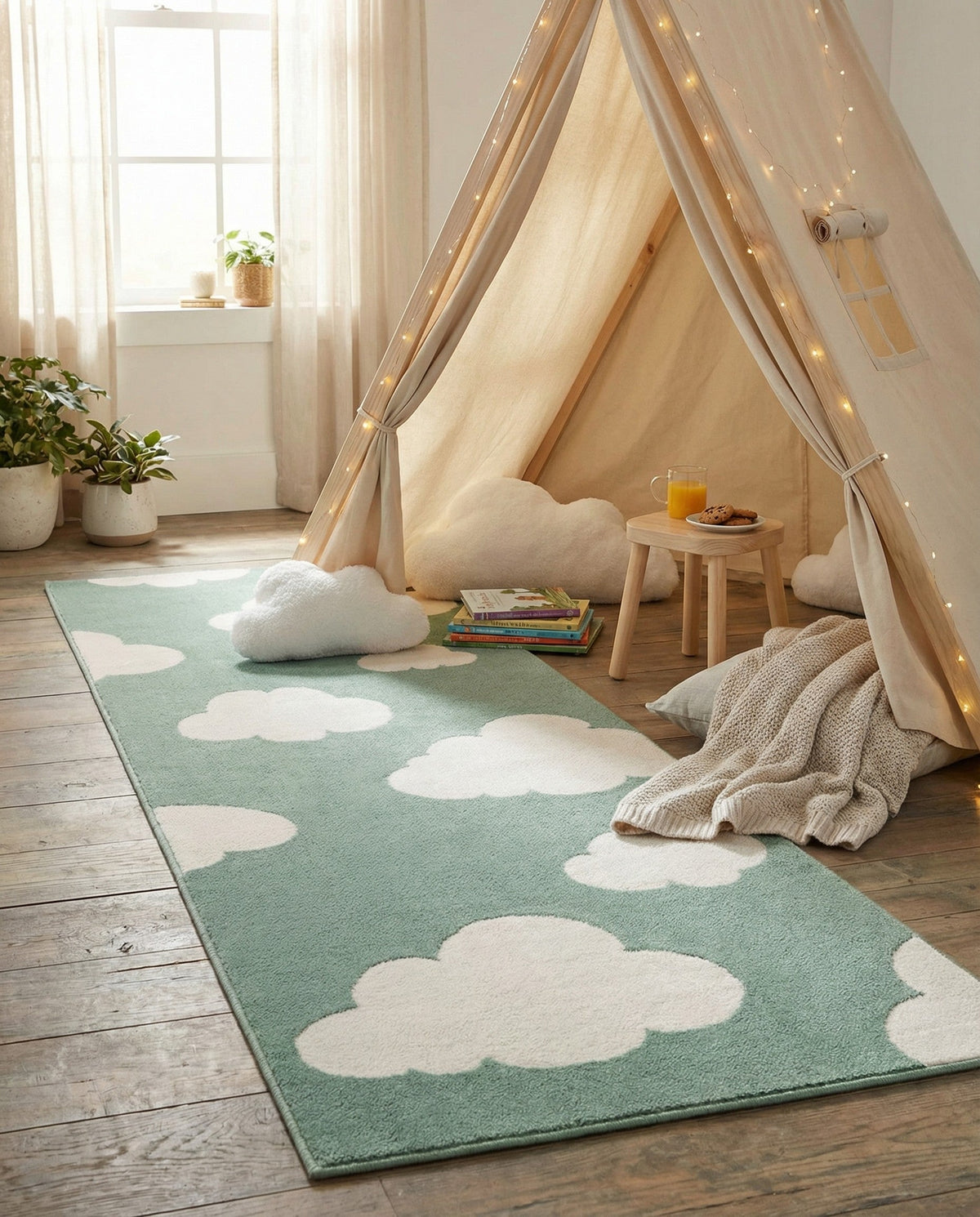 Wonder Tykes Collection Area Rug -  Dreamview Runner Soft Green  lifestyle 111