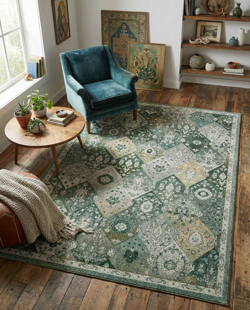 Brighton Terrace Collection Area Rug -  Rottingdean (Green) Rectangle Green  lifestyle 28