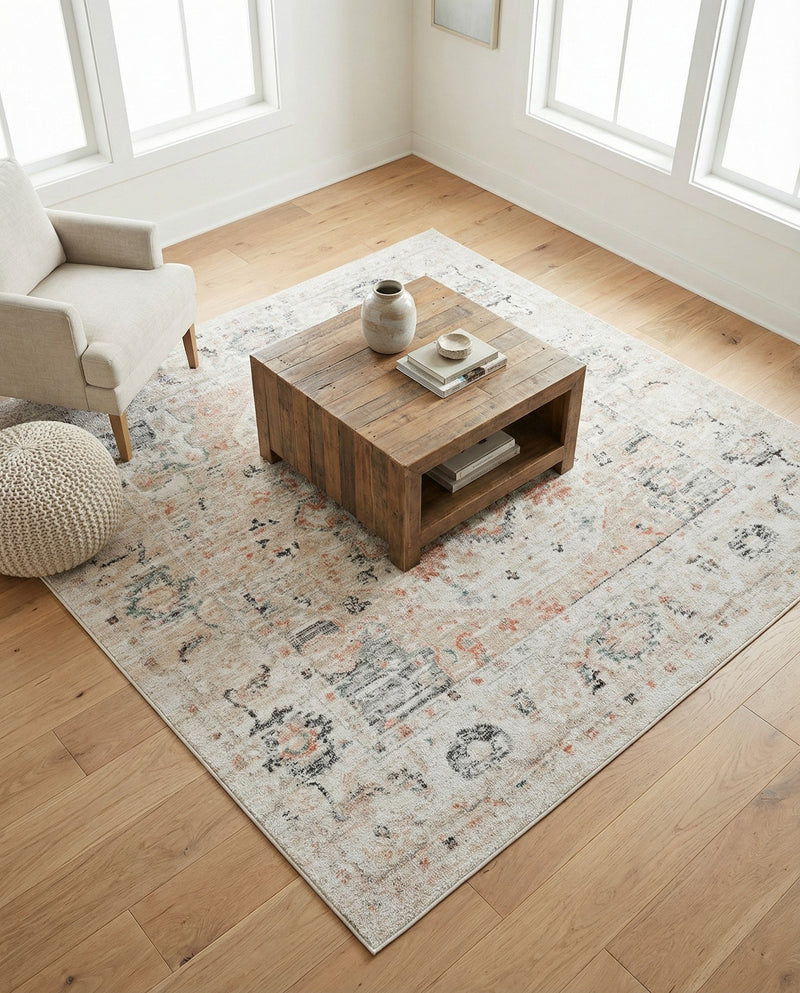 Parisian Elegance Collection Area Rug - Versailles (Ivory) Square Ivory  lifestyle 53
