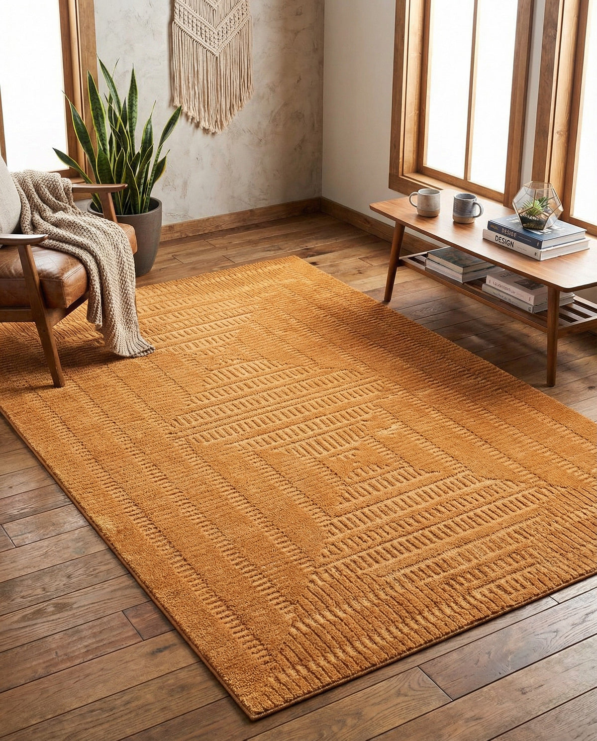 Haven Tapestry Collection Area Rug -  TranquilGlade Rectangle Goldenrod Glow  lifestyle 25