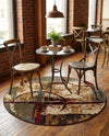 Bistro Lounge Collection Area Rug -  FlatWhite Round Multi  lifestyle 85