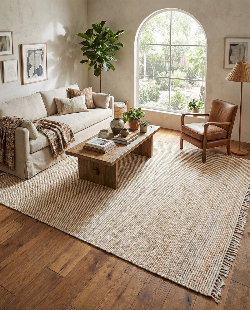 Osian Looms Collection Area Rug - Capri Rectangle Natural  lifestyle 12