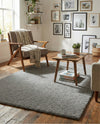 Solid Shag Seaside Collection Area Rug - Azure Cove (Gray) Rectangle Gray  lifestyle 7