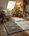 Seville Stripes Collection Area Rug -  Cordoba (Blue) Rectangle Blue  lifestyle 5