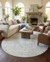 Coastal Haven Collection Area Rug - Seabreeze (Gray) Round Gray  lifestyle 71