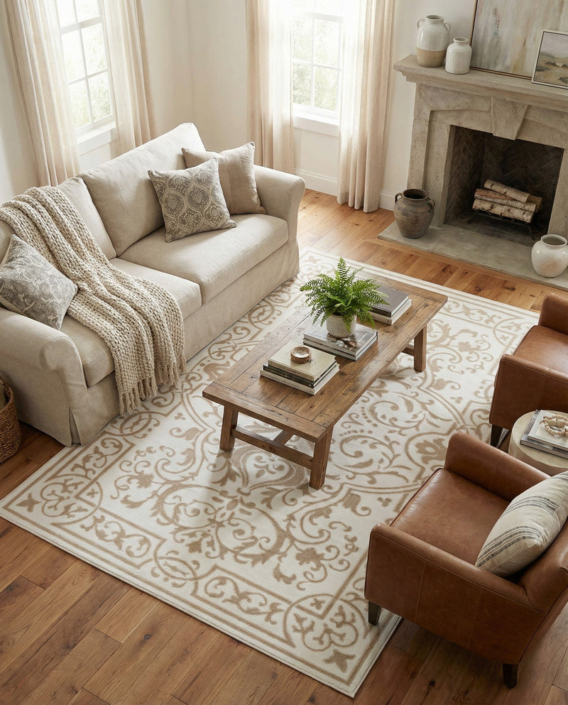 Sanctuary Retreat Collection Area Rug -  Retreat Rectangle Snow White  lifestyle 17