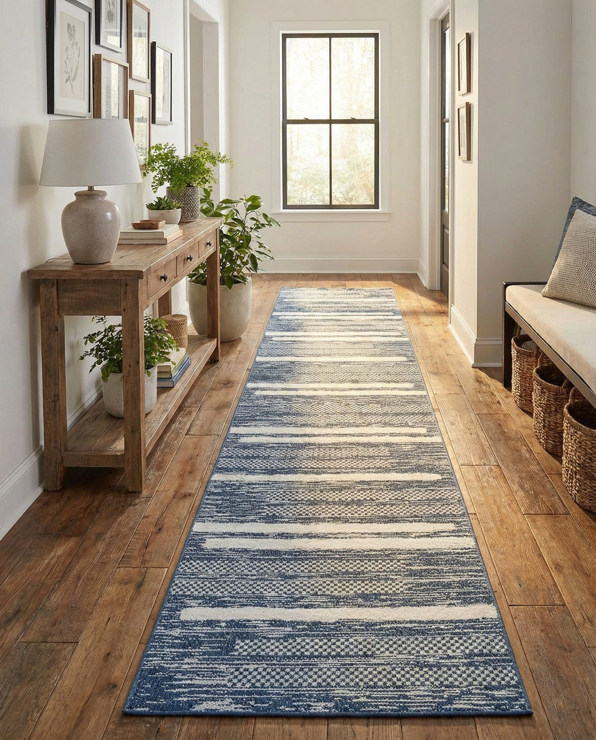 Cathedral Elegance Collection Area Rug - Chapel Runner Navy Blue  lifestyle 170