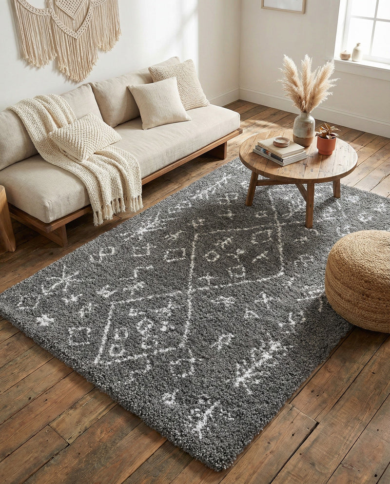 Casablanca Comfort Collection Area Rug - Sahara Rectangle Gray  lifestyle 38