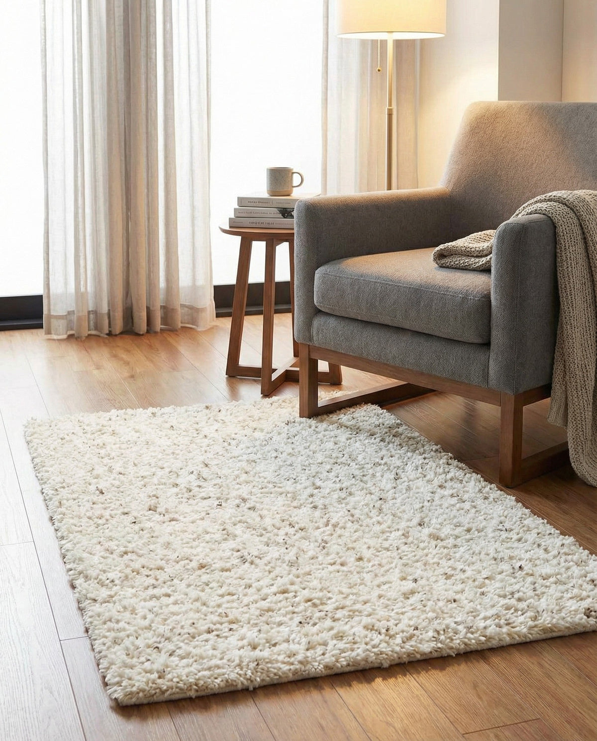 Plush Oasis Collection Area Rug - Serenity (Snow White) Rectangle Snow White  lifestyle 36