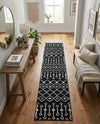 Marrakech Lattice Collection Area Rug - Medina (Black) Runner Black  lifestyle 21