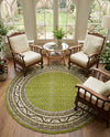 Soho Elegance Collection Area Rug -  Mercer (Green) Round Green  lifestyle 66