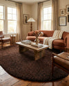 Plush Oasis Collection Area Rug - Serenity (Chocolate Brown) Oval Chocolate Brown  lifestyle 81