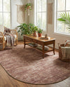 Sahara Essence Collection Area Rug - Oasis (Brown) Oval Brown  lifestyle 29