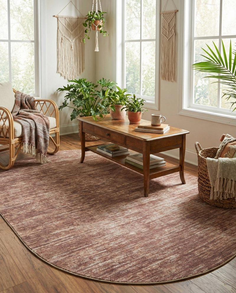 Sahara Essence Collection Area Rug - Oasis (Brown) Oval Brown  lifestyle 29
