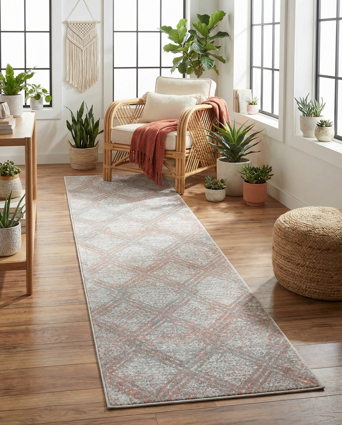 Aegean Elegance Washables Collection Area Rug -  Tinos Runner Rose Pink  lifestyle 151