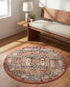 Eden Oasis Collection Area Rug -  Refuge (Terracotta) Round Terracotta  lifestyle 79