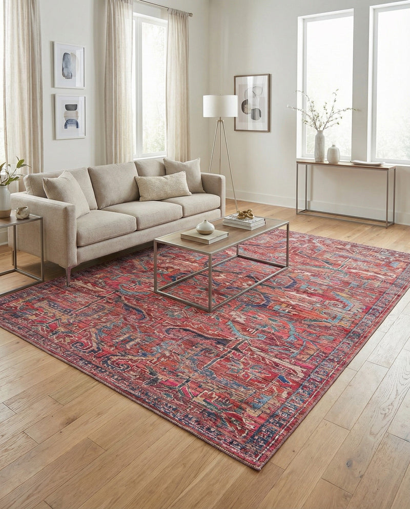 Zahara Oasis Collection Area Rug -  Tangier Rectangle Rust Red  lifestyle 18