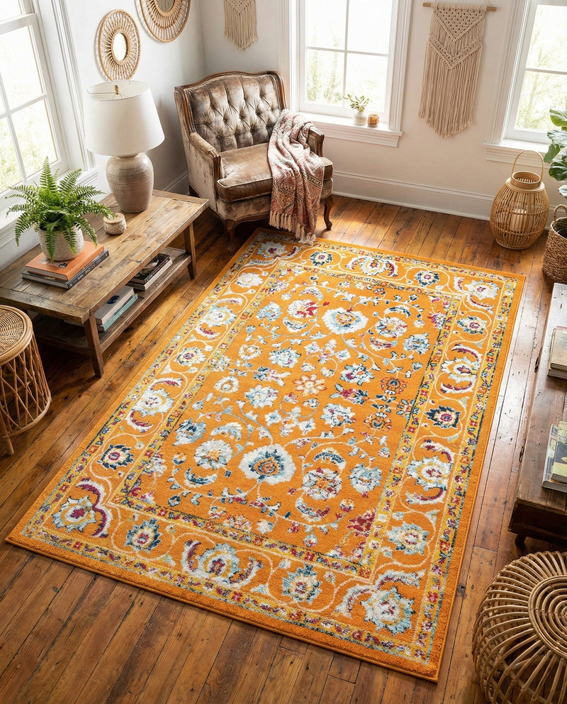 Adriana Terrace Collection Area Rug -  Positano (Orange) Rectangle Orange  lifestyle 16