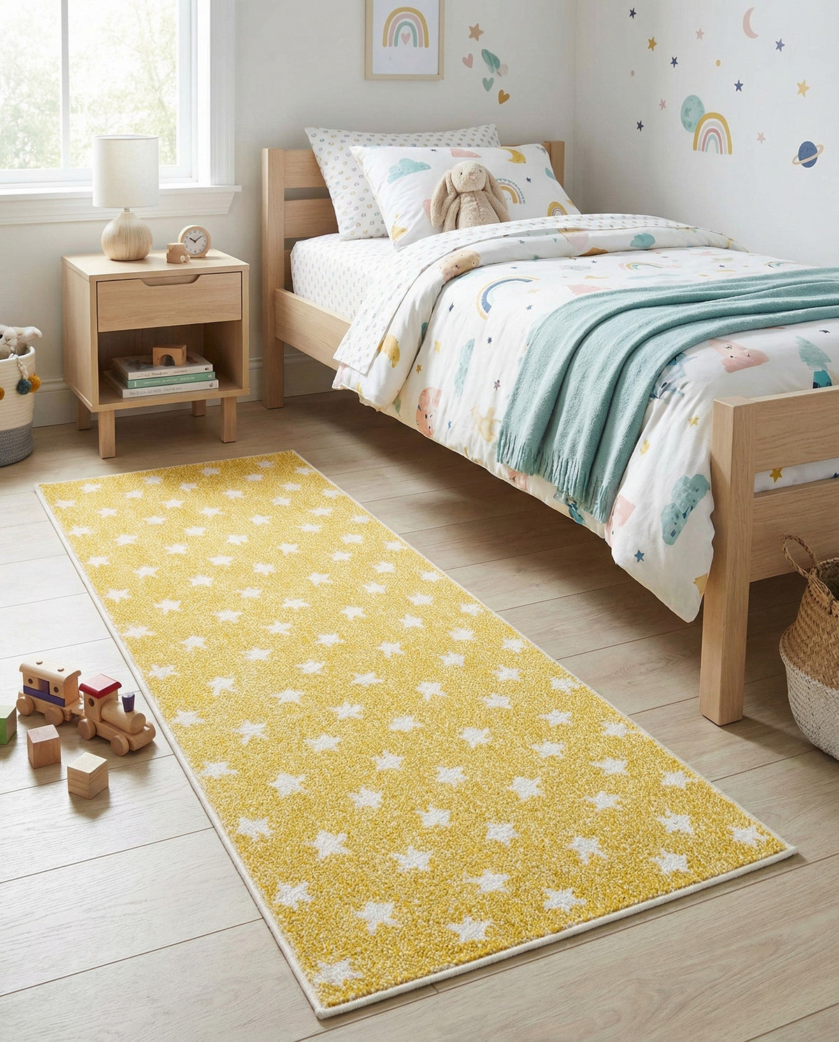 Wonder Tykes Collection Area Rug -  Mosaic Runner Soft Yellow  lifestyle 142