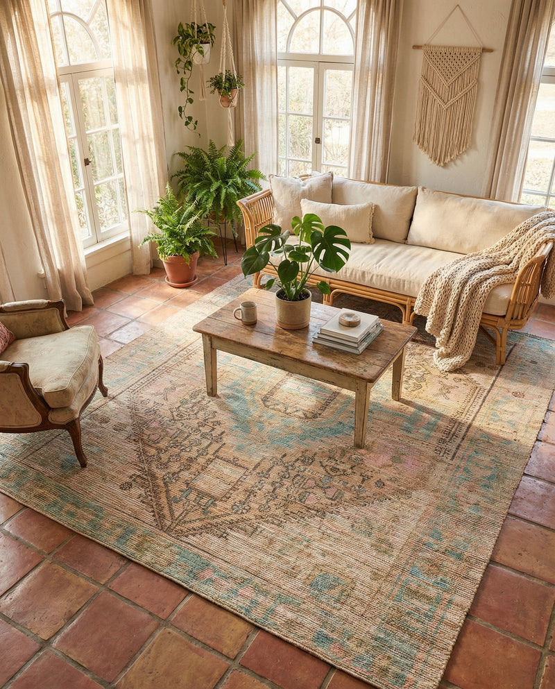 Savannah Threads Collection Area Rug -  Mojave Rectangle Khaki and Ivory  lifestyle 17