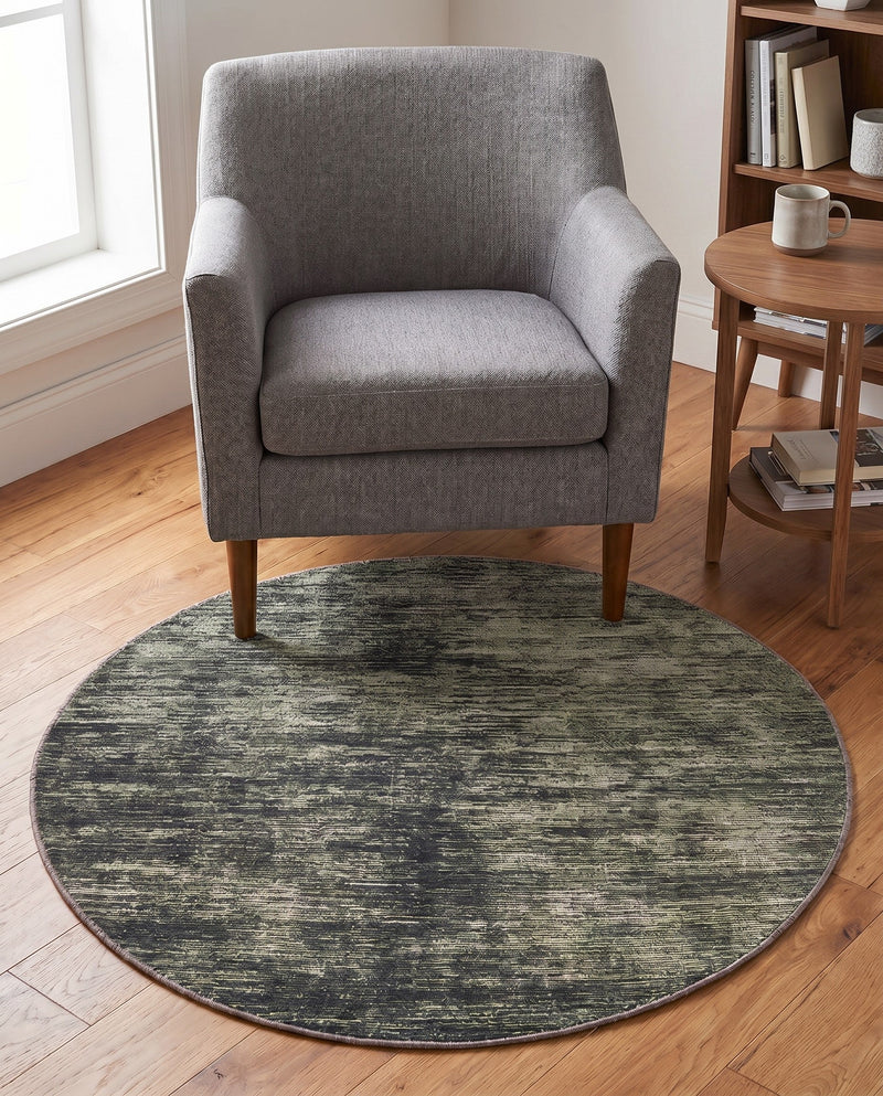 Sahara Essence Collection Area Rug - Oasis (Green) Round Green  lifestyle 74
