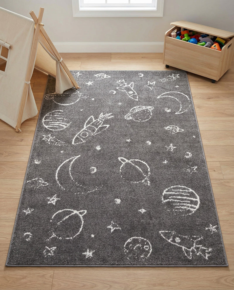 Wonder Tykes Collection Area Rug -  Jigsaw Rectangle Gray  lifestyle 8