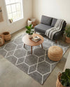 Trellis Mosaic Collection Area Rug - Arborville (Light Gray) Square Light Gray  lifestyle 72