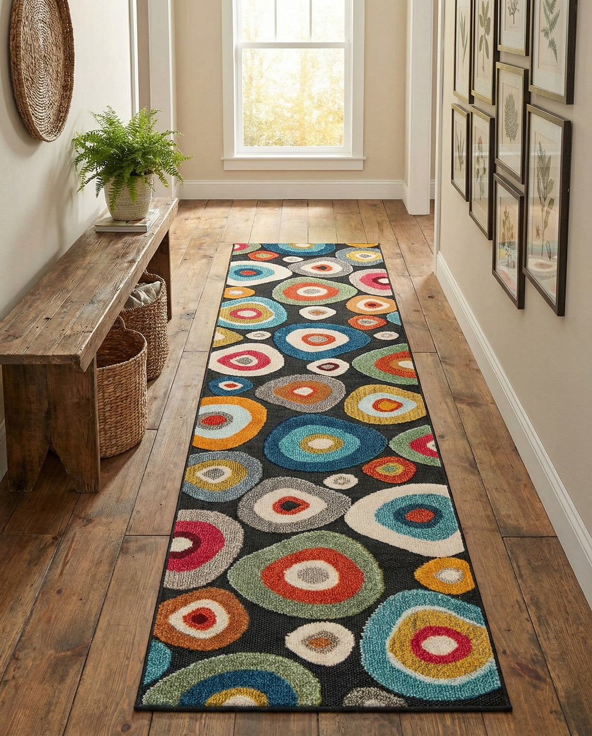 Outdoor Marrakesh Collection Area Rug -  Chefchaouen Runner Multi Black  lifestyle 166