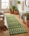 Mediterranean Lattice Collection Area Rug - Santorini (Green) Runner Green  lifestyle 57