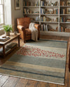 Zagros Oasis Collection Area Rug -  Kermanshah Rectangle Blue  lifestyle 8