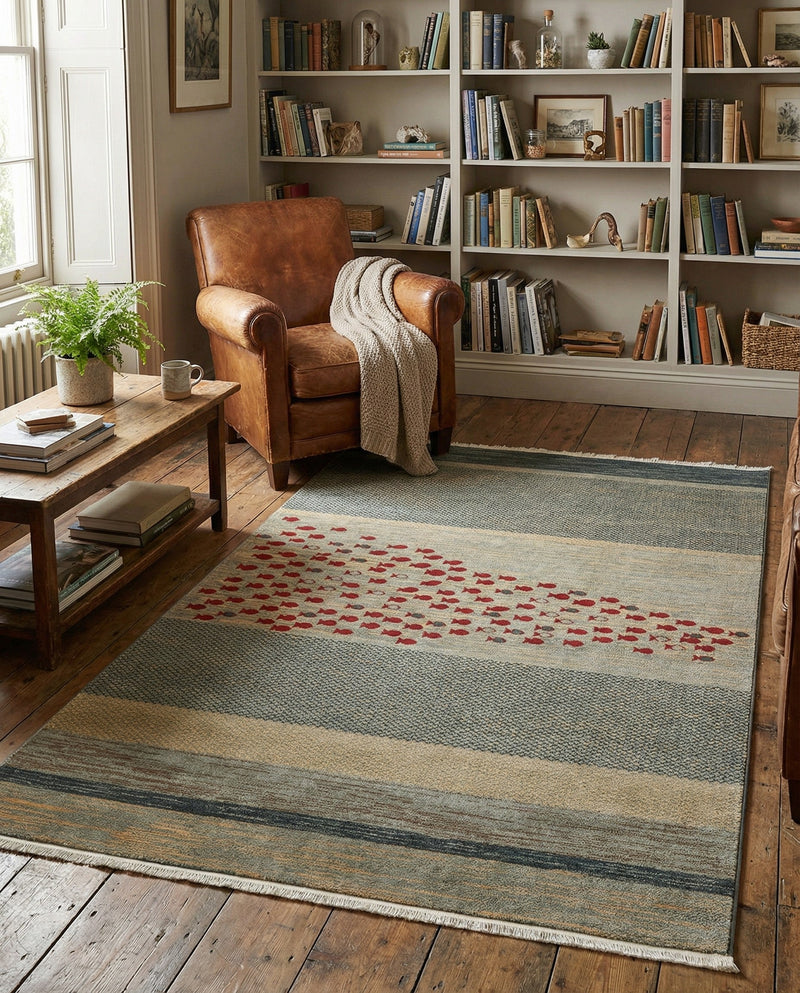 Zagros Oasis Collection Area Rug -  Kermanshah Rectangle Blue  lifestyle 8