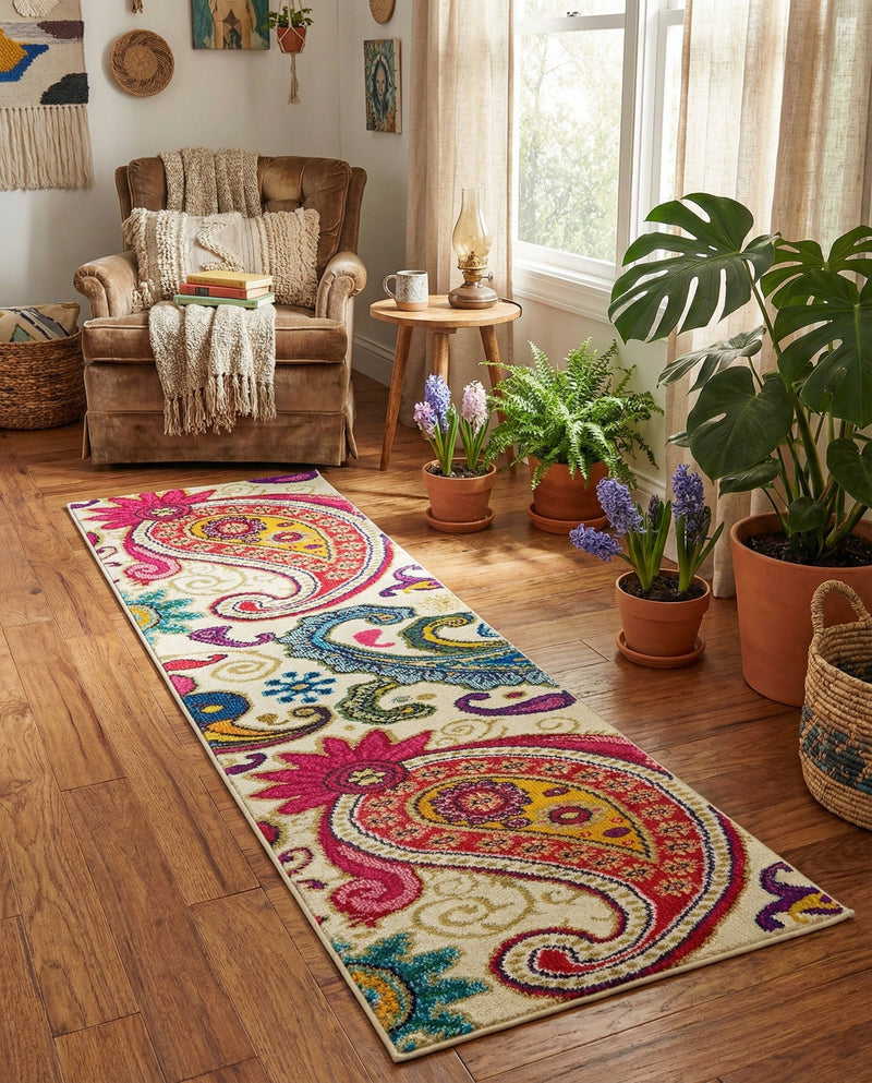 Marrakesh Elegance Collection Area Rug -  Beni Runner Cream  lifestyle 61