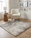 Cozy Haven Shag Collection Area Rug -  Tranquility (Khaki) Square Khaki  lifestyle 61
